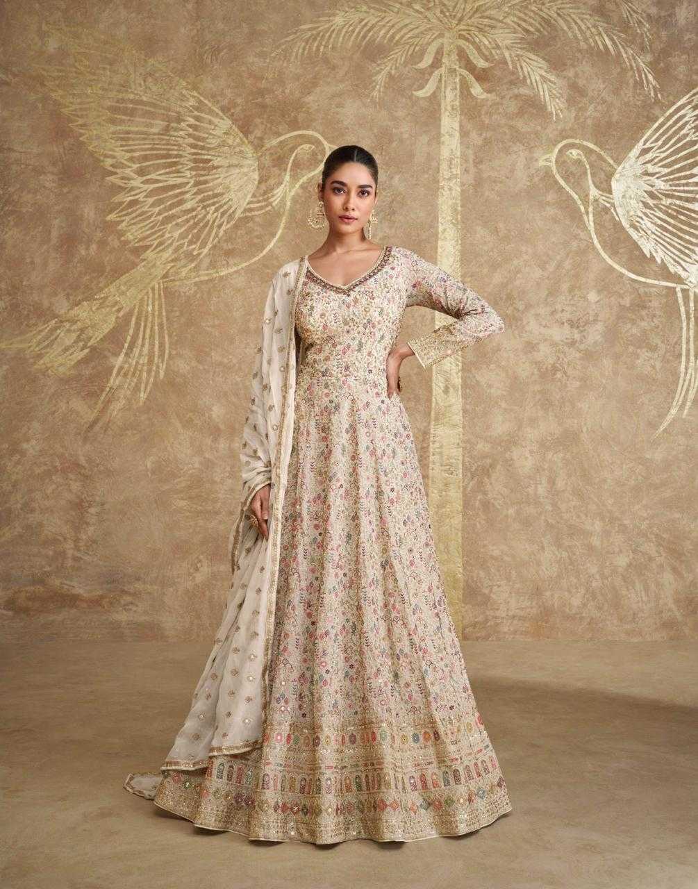 YNF GEORGETTE SAYURI KESH233 ROYAL CLOTHING BRANDS WHOLESALE GOWNS MANUFACTURER