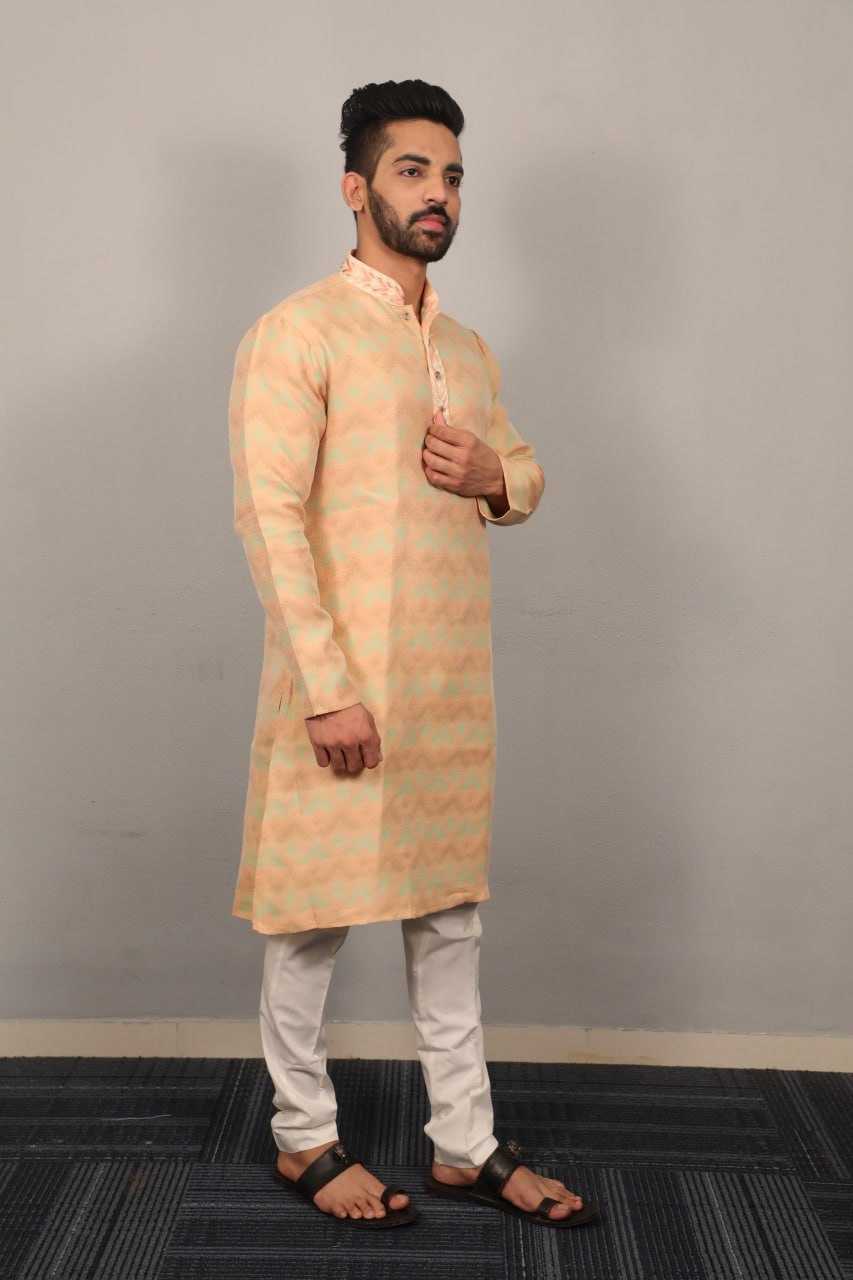 YNF JEQUARD SILK RIN111 MORPANKH MENS WEAR WHOLESALE COTTON  MEN KURTA PAJAMA EMANUFACTURER