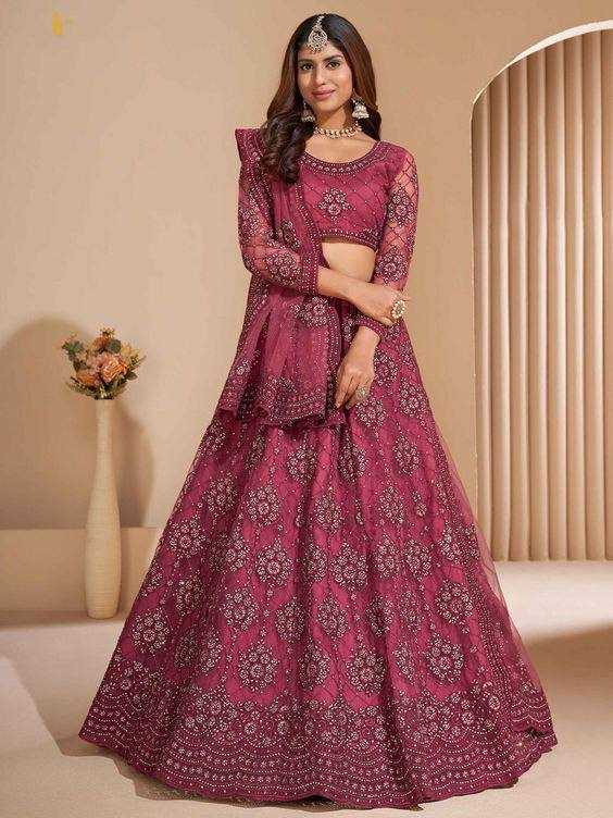 YNF NETRIN156 1063 LEHENHGA WHOLESALE NET WEDDING DESIGNER LEHENGA MANUFACTURER