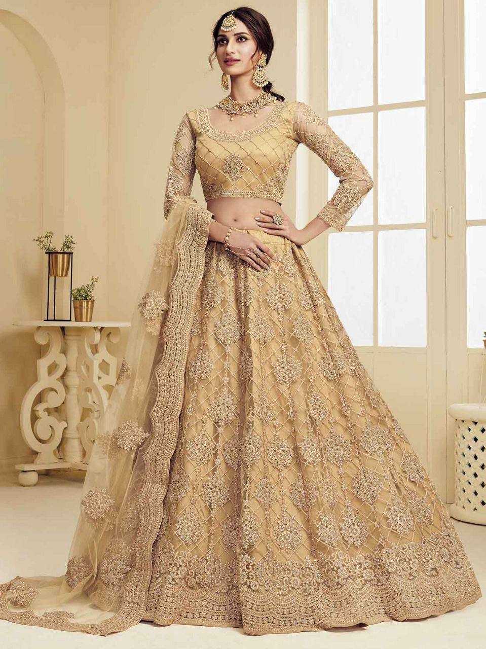 YNF NETRIN156 1063 LEHENHGA WHOLESALE NET WEDDING DESIGNER LEHENGA MANUFACTURER