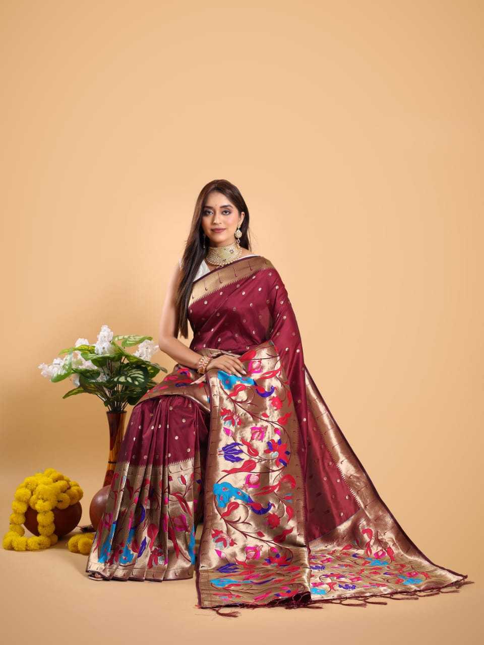 YNF PAITHANI SILK KESH167 Destiny SILK SAREES WHOLESALE PAITHANI SILK KANJIVARAM SILK ZARI BORDER SILK SAREES MANUFACTURER