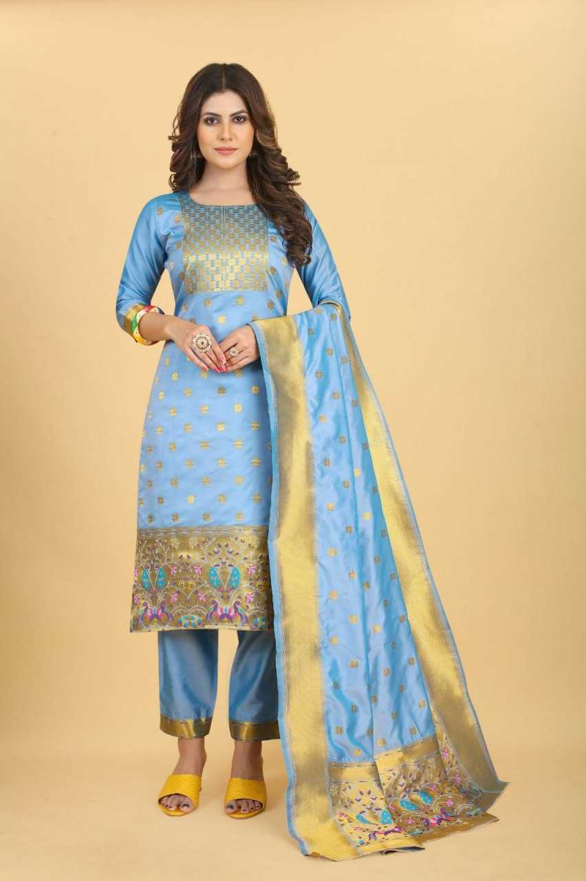 YNF PAITHANI SILK KESH217 ESHANI PAITHANI SUITS UNSTITCHED SUIT WHOLESALE  WEDDING LADSIES SILK SUITS MANUFACTURE