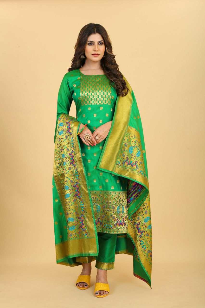 YNF PAITHANI SILK KESH217 ESHANI PAITHANI SUITS UNSTITCHED SUIT WHOLESALE  WEDDING LADSIES SILK SUITS MANUFACTURE