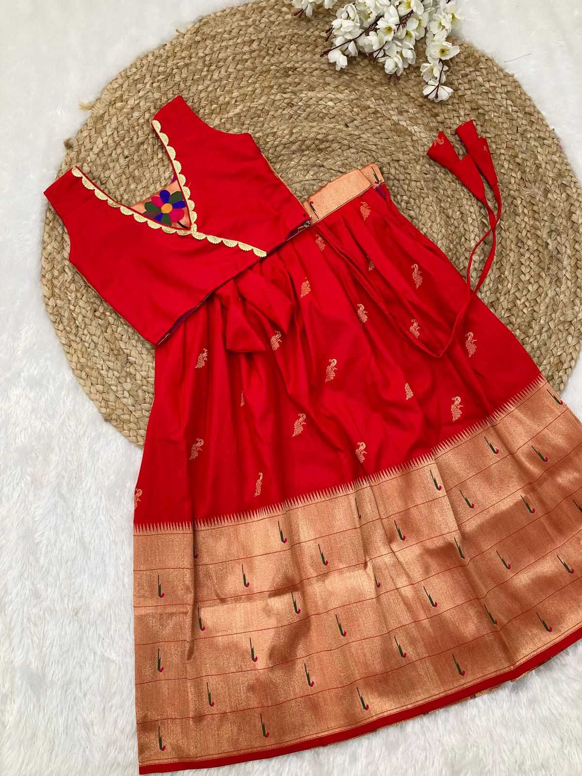 YNF PAITHANI SILK KESH238 RPF01 KIDS WEAR WHOLESALE KIDS LEHENGA TRADITIONAL OUTFITS KIDS LEHENGA FESTIVE WEAR KIDS WEDDING OUTFITS MANUFACTURER