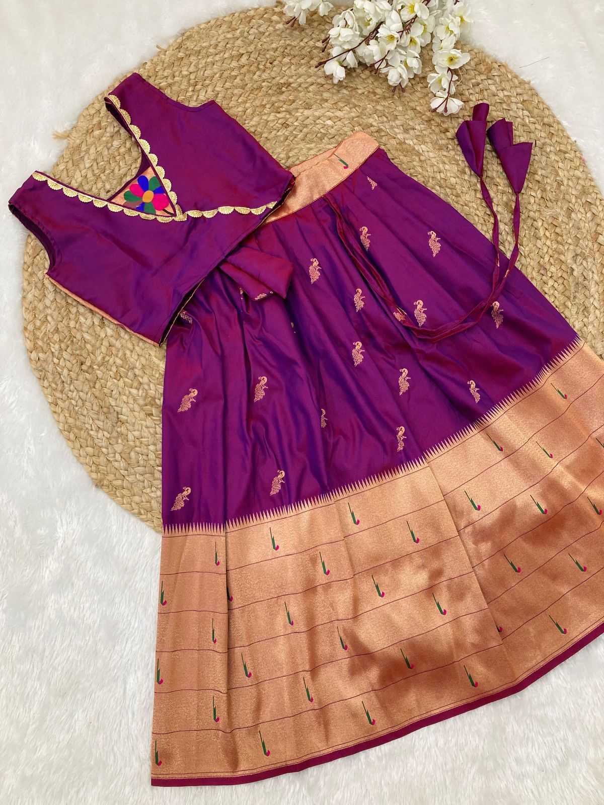 YNF PAITHANI SILK KESH238 RPF01 KIDS WEAR WHOLESALE KIDS LEHENGA TRADITIONAL OUTFITS KIDS LEHENGA FESTIVE WEAR KIDS WEDDING OUTFITS MANUFACTURER