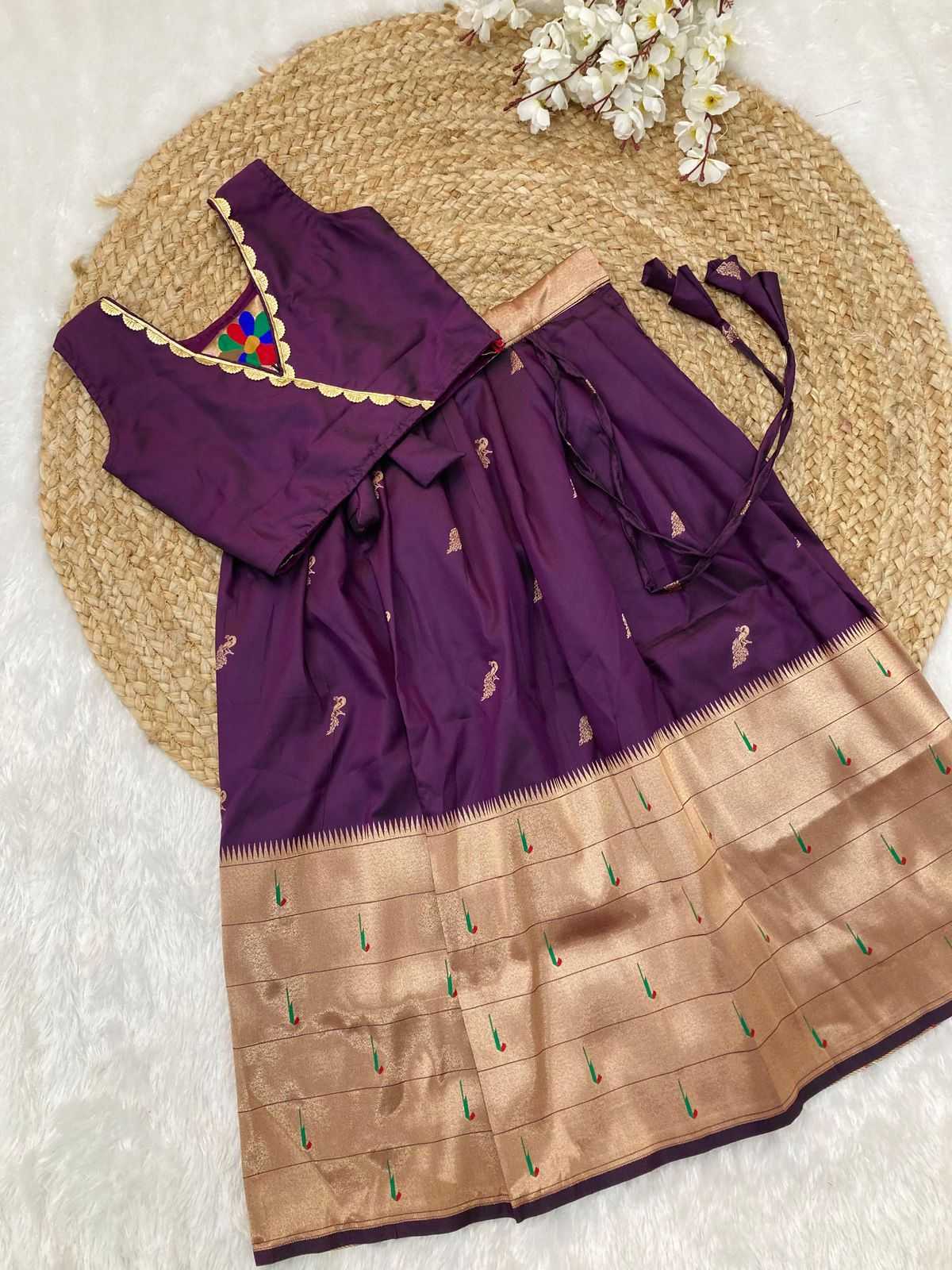 YNF PAITHANI SILK KESH238 RPF01 KIDS WEAR WHOLESALE KIDS LEHENGA TRADITIONAL OUTFITS KIDS LEHENGA FESTIVE WEAR KIDS WEDDING OUTFITS MANUFACTURER