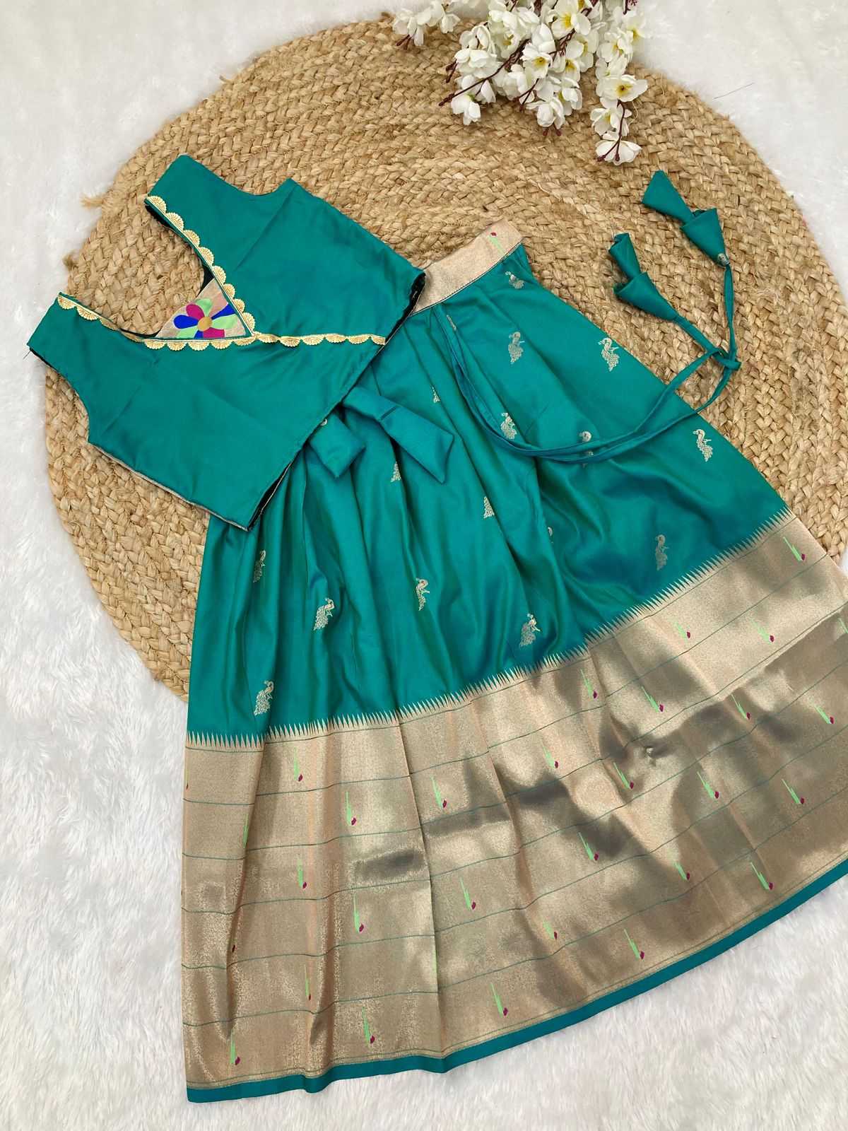 YNF PAITHANI SILK KESH238 RPF01 KIDS WEAR WHOLESALE KIDS LEHENGA TRADITIONAL OUTFITS KIDS LEHENGA FESTIVE WEAR KIDS WEDDING OUTFITS MANUFACTURER