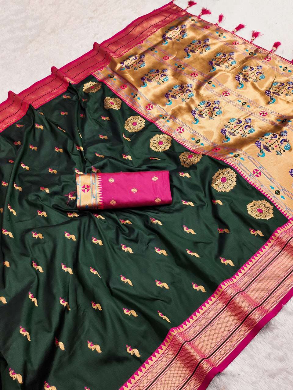 YNF PAITHANI SILK RIN150 Peacock Paithani Paithani SAREES WHOLESALE FESTIVEL PAITHANI SOFT SILK SAREES MANUFACTURER