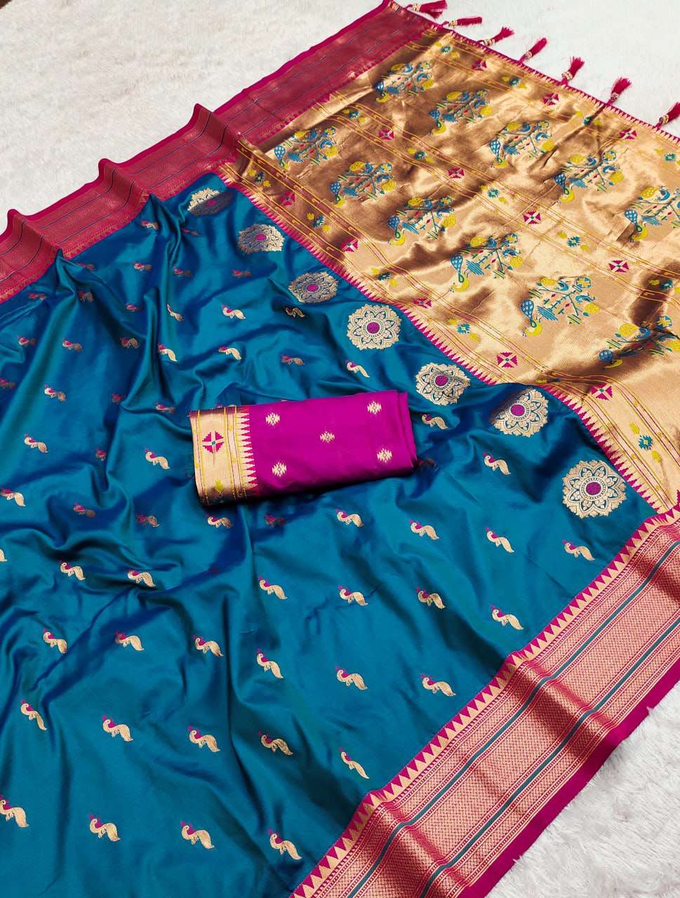 YNF PAITHANI SILK RIN150 Peacock Paithani Paithani SAREES WHOLESALE FESTIVEL PAITHANI SOFT SILK SAREES MANUFACTURER