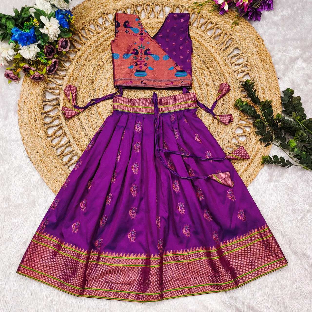 YNF PAITHANI SILK RIN192 8046 KIDS WEAR WHOLESALE KIDS LEHENGA CHOLI BABY GIRL LEHENGA KIDS WEAR MANUFACTURER