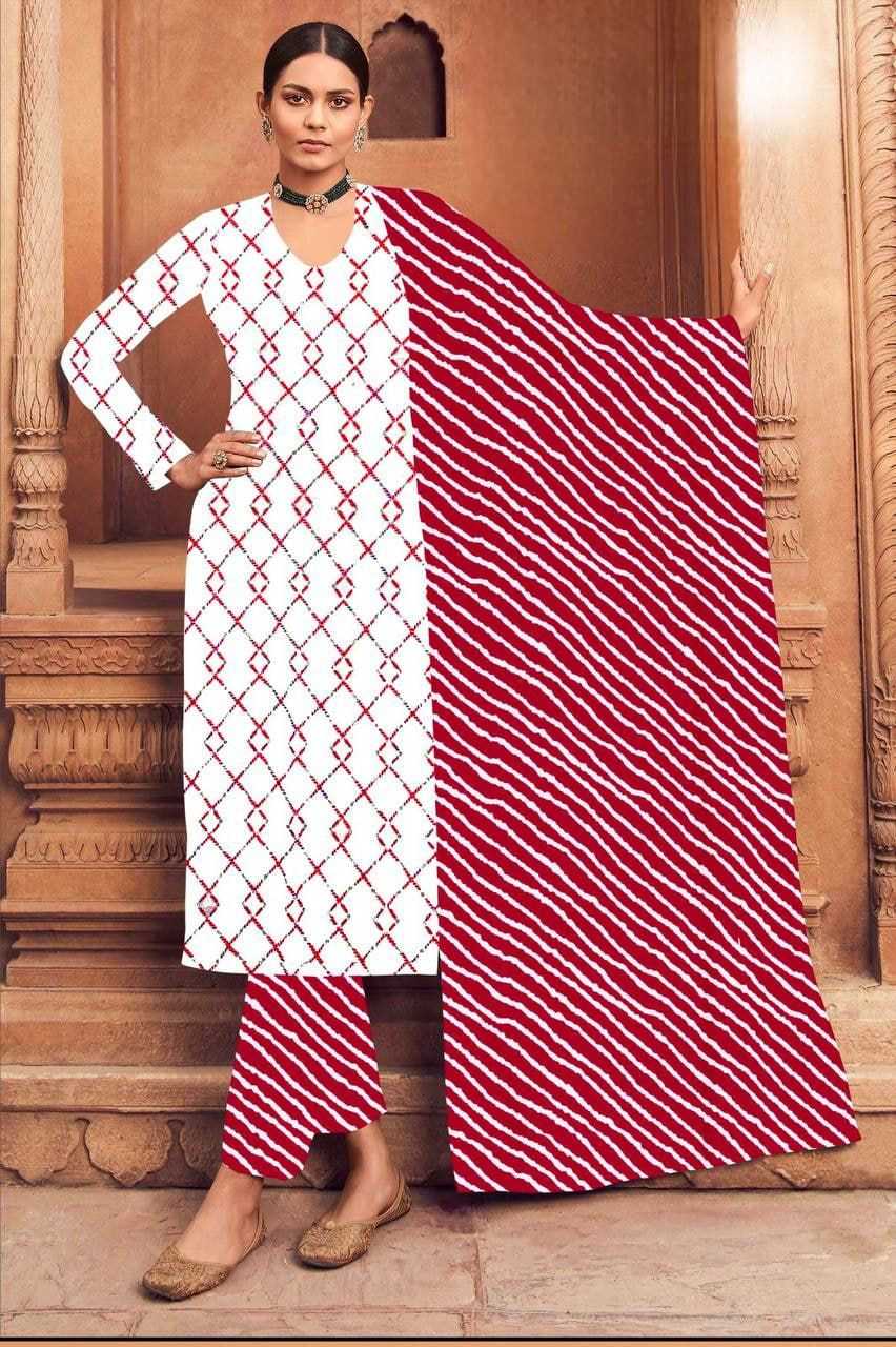 YNF RAYON BANDHANI KESH197 PUSHPA-2 SUITS & DRESSES WHOLESALE BANDHANI SEMI STICHED PRINTED LADSIES RAYON SUITS MANUFACTURE