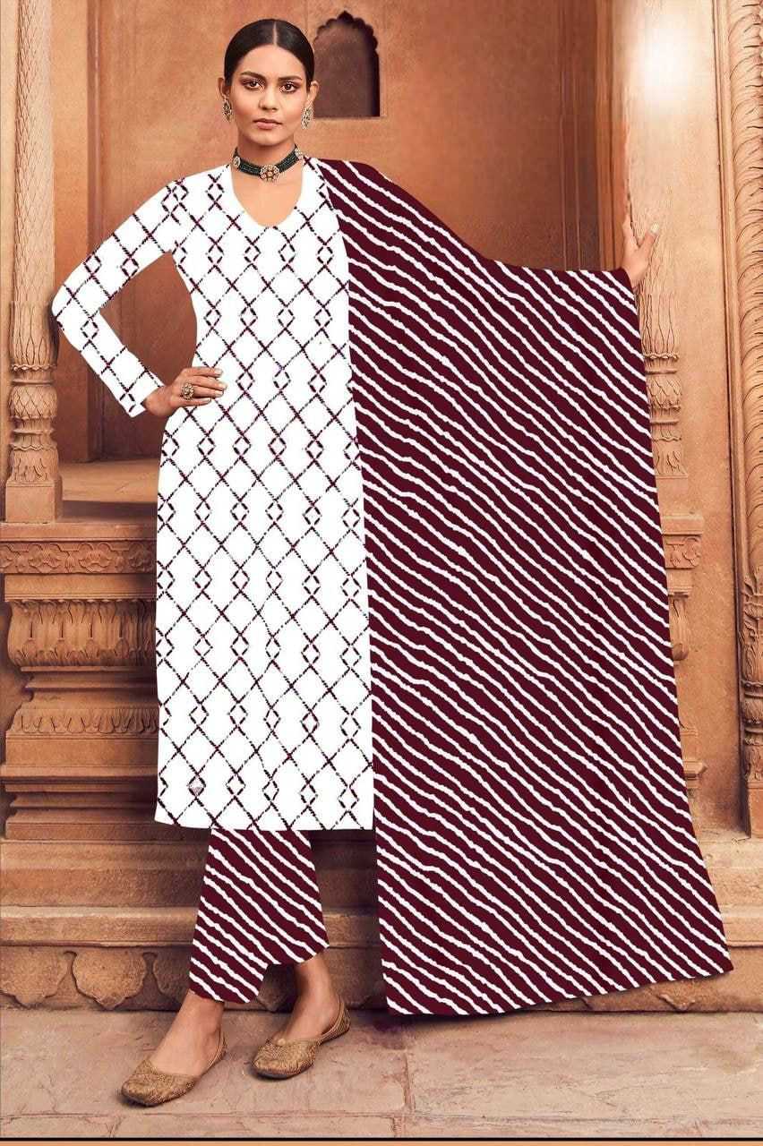 YNF RAYON BANDHANI KESH197 PUSHPA-2 SUITS & DRESSES WHOLESALE BANDHANI SEMI STICHED PRINTED LADSIES RAYON SUITS MANUFACTURE