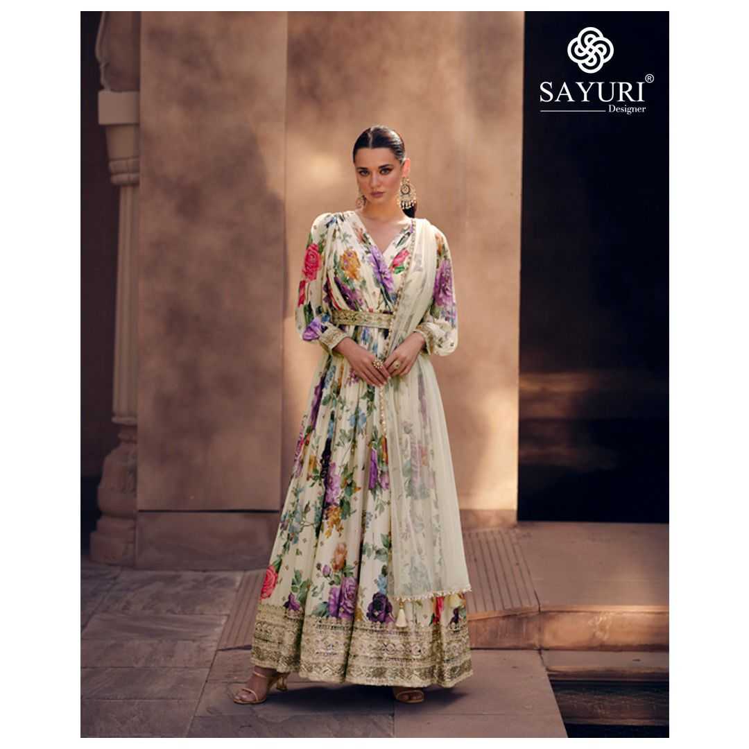 YNF SILK SAYURI KESH236 KESAR Nx CLOTHING BRANDS WHOLESALE GOWNS MANUFACTURER