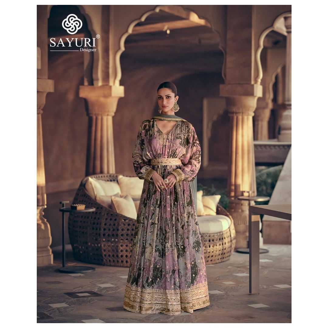 YNF SILK SAYURI KESH236 KESAR Nx CLOTHING BRANDS WHOLESALE GOWNS MANUFACTURER