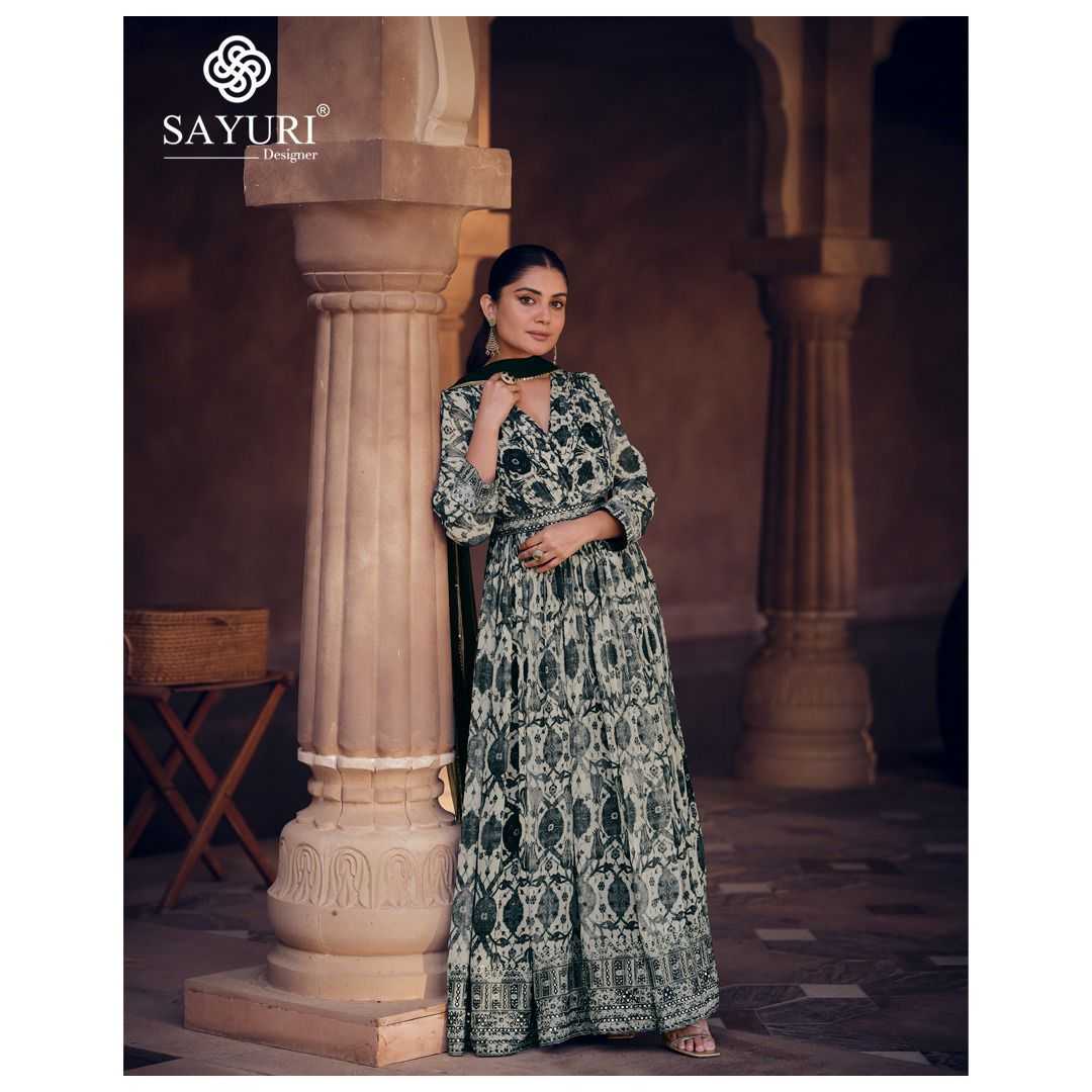 YNF SILK SAYURI KESH236 KESAR Nx CLOTHING BRANDS WHOLESALE GOWNS MANUFACTURER