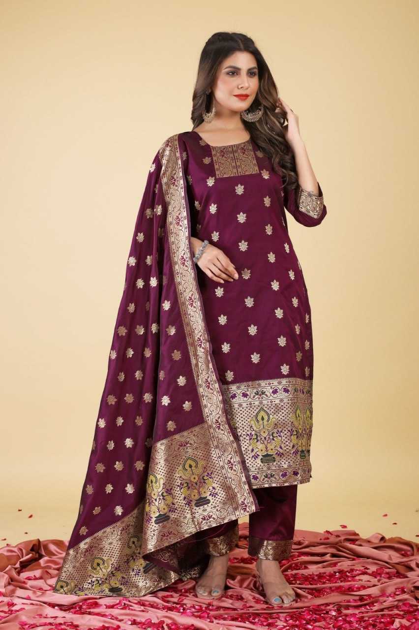 YNF SOFT SILK KESH217 HINA PAITHANI SUITS SUIT S DRESSES WHOLESALE UNSTITCHED SILK LADIES PRINTED SUITS MANUFACTURER