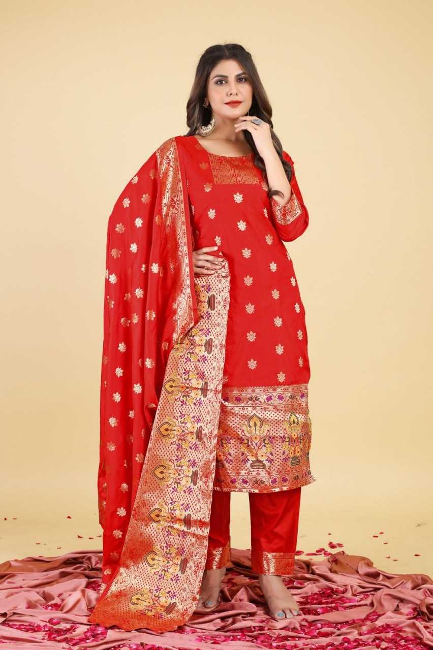 YNF SOFT SILK KESH217 HINA PAITHANI SUITS SUIT S DRESSES WHOLESALE UNSTITCHED SILK LADIES PRINTED SUITS MANUFACTURER