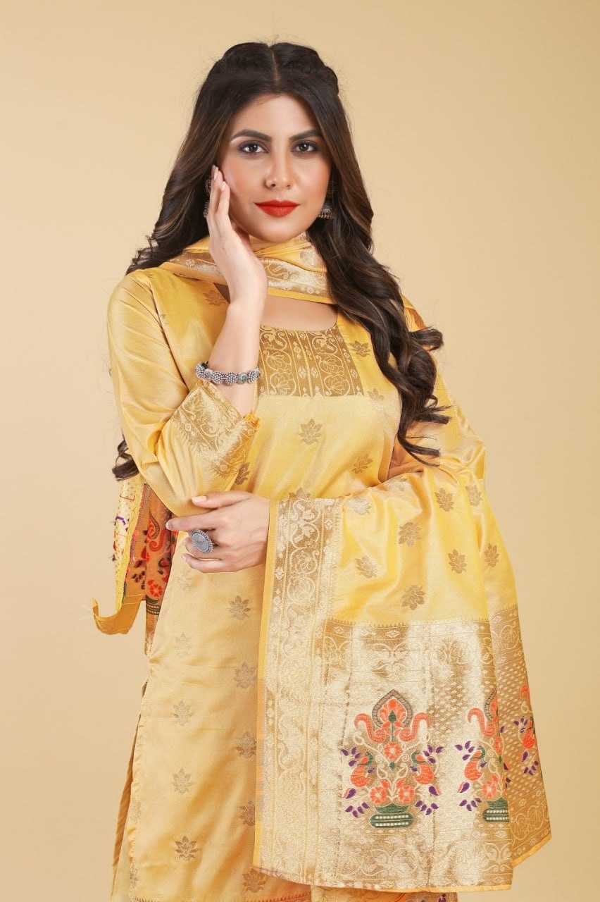 YNF SOFT SILKKESH217 HINA PAITHANI SUITS SUIS & DRESSES WHOLESALE PRINTED SILK SEMI STITCHED SUITS MANUFACTURER