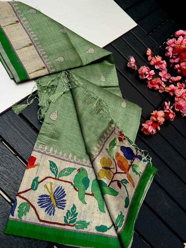 YNF TUSSAR SILK  KESH101 ANT147 SAREE WHOLESALE KALAMKARI LADIES TUSSAR SAREE MANUFACTURER