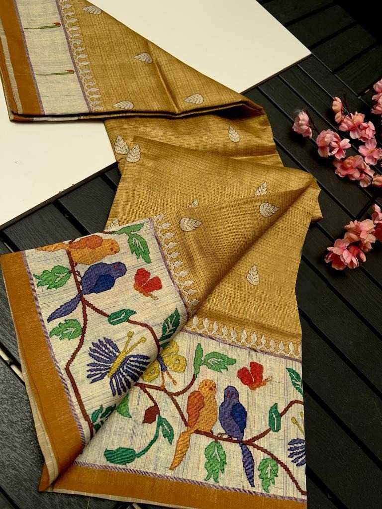 YNF TUSSAR SILK  KESH101 ANT147 SAREE WHOLESALE KALAMKARI LADIES TUSSAR SAREE MANUFACTURER