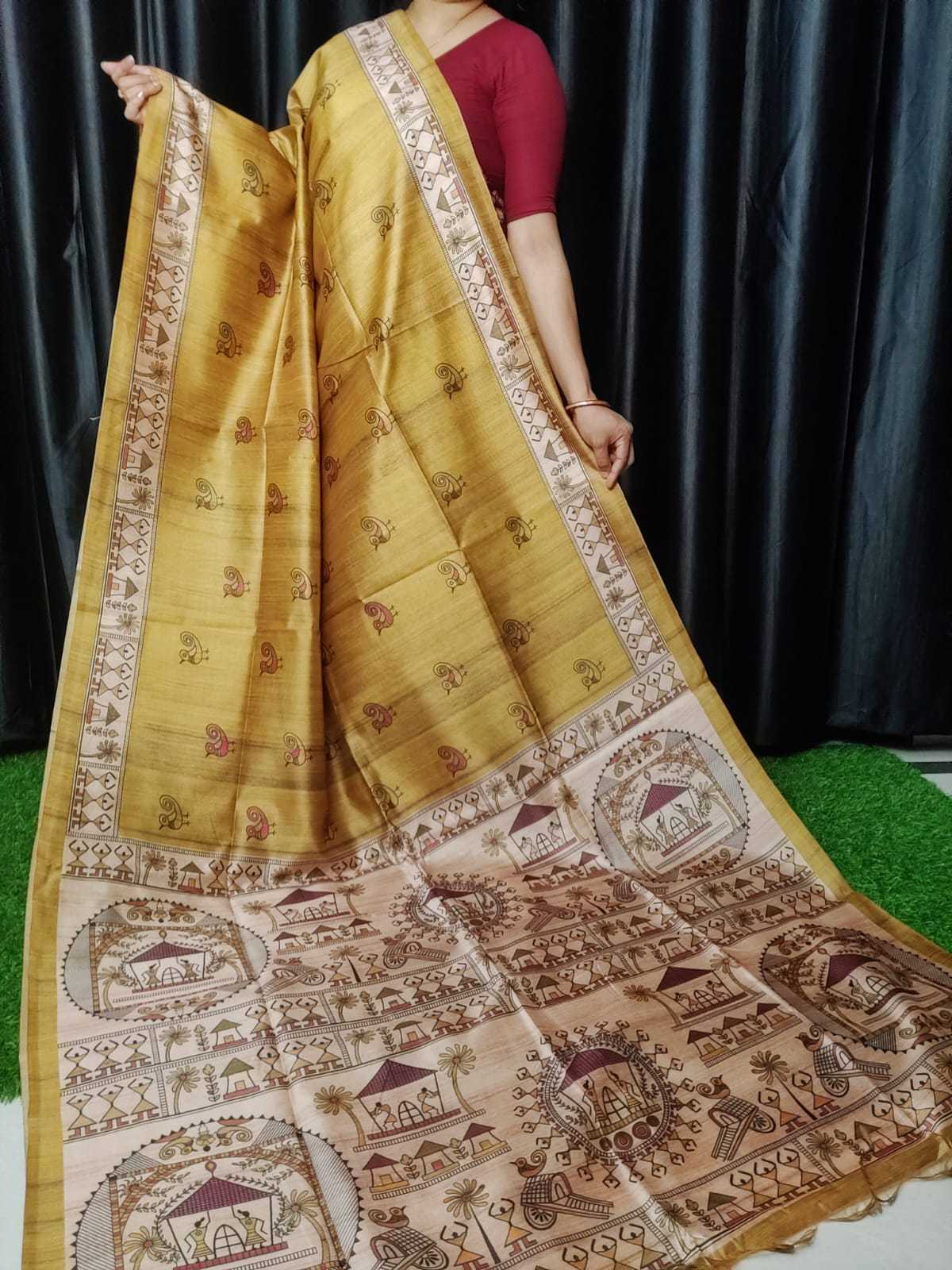 YNF TUSSAR SILK KESH166 RWS17  SAREES WHOLESALE PRINTED TUSSAR TRADITIONAL SAREES MANUFACTURE