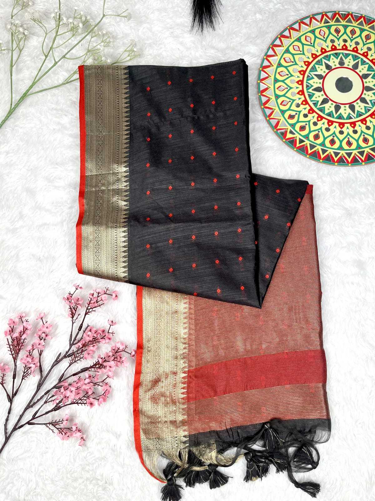 YNF TUSSAR SILK KESH166 RWS22 SAREES WHOLESALE TUSSAR SILK TRADITIONAL BANDHANI SAREES MANUFACTURE