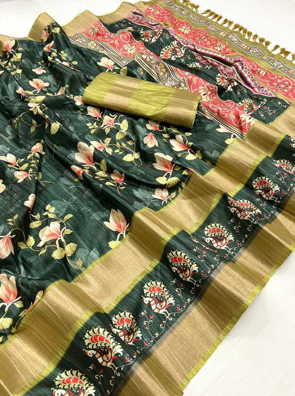 YNF TUSSAR SILK KESH267 RSJD10 SAREES WHOLESALE PRINTED EMBROIDERED TUSSAR SOFT SILK SAREES MANUFACTURER