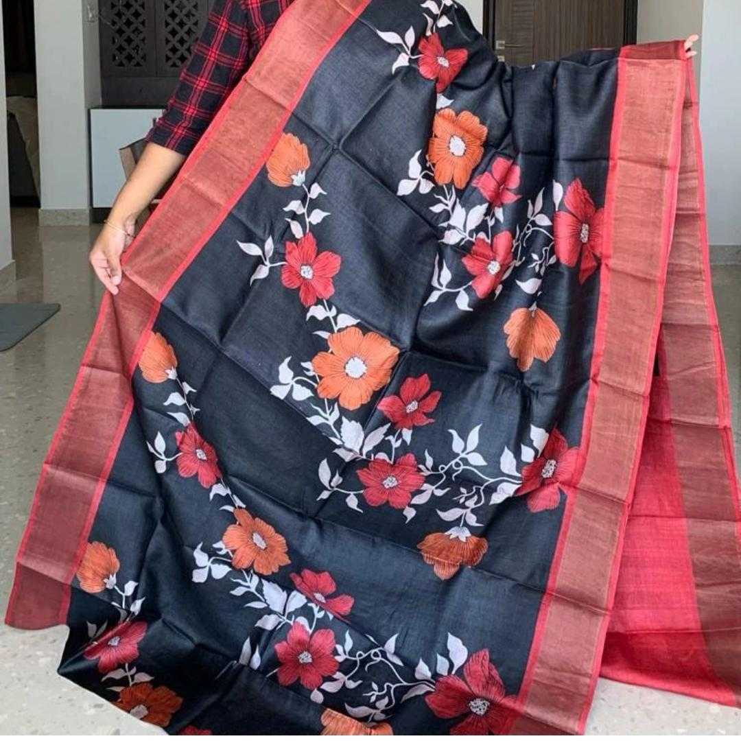 YNF TUSSAR SILK RIN149 MKD171 SILK SAEES WHOLESALE TUSSAR SILK HANDLOOM ZARI BORDER SILK SAREES MANUFACTURER