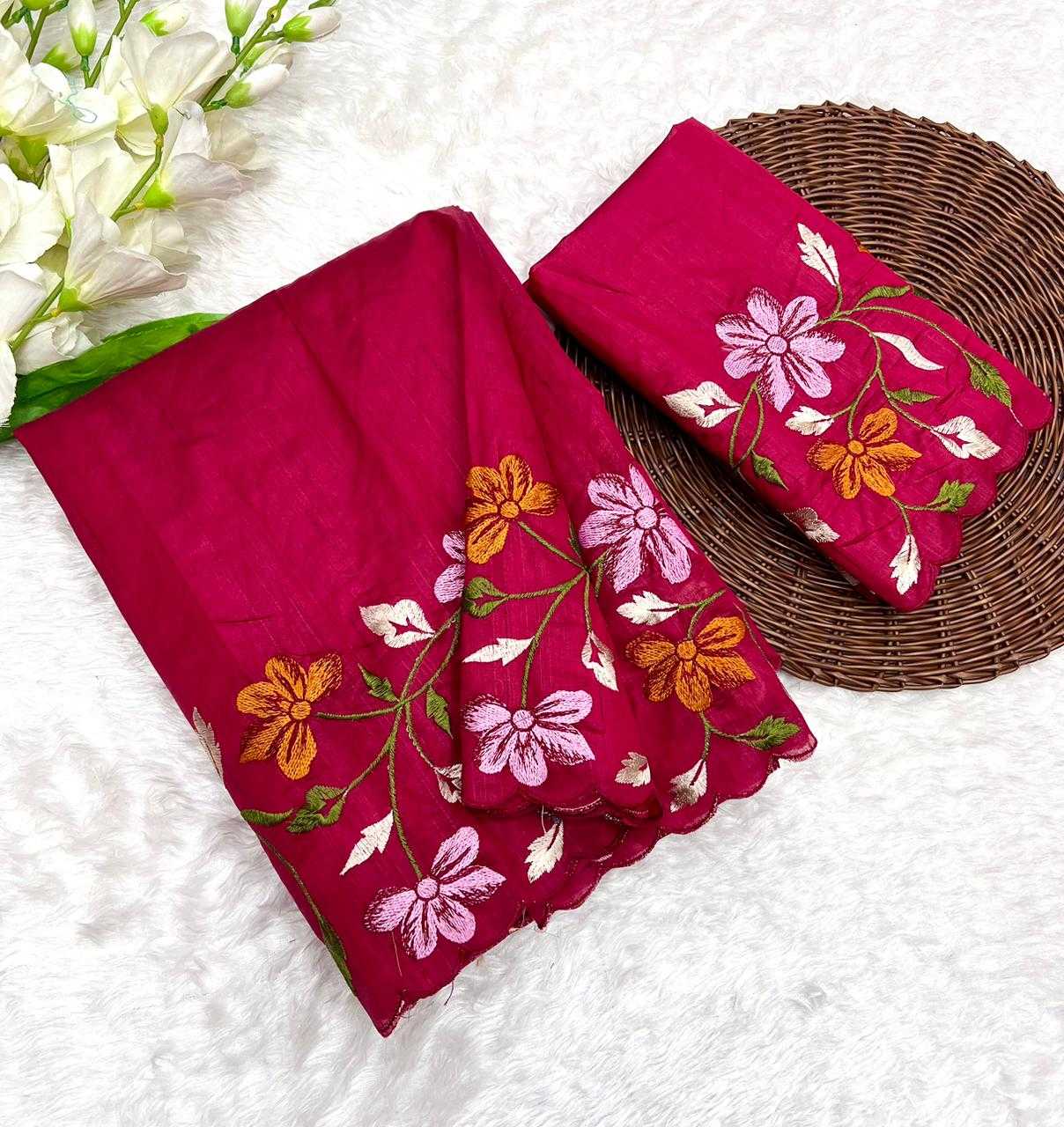 YNF TUSSAR SILK RIN199 SMH23 SAREES WHOLESALE EMBROIDERED CUT WORK SILK TUSSAR SAREES MANUFACTURER