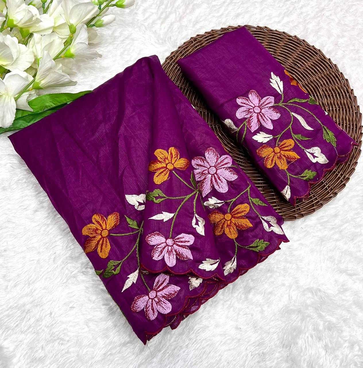 YNF TUSSAR SILK RIN199 SMH23 SAREES WHOLESALE EMBROIDERED CUT WORK SILK TUSSAR SAREES MANUFACTURER