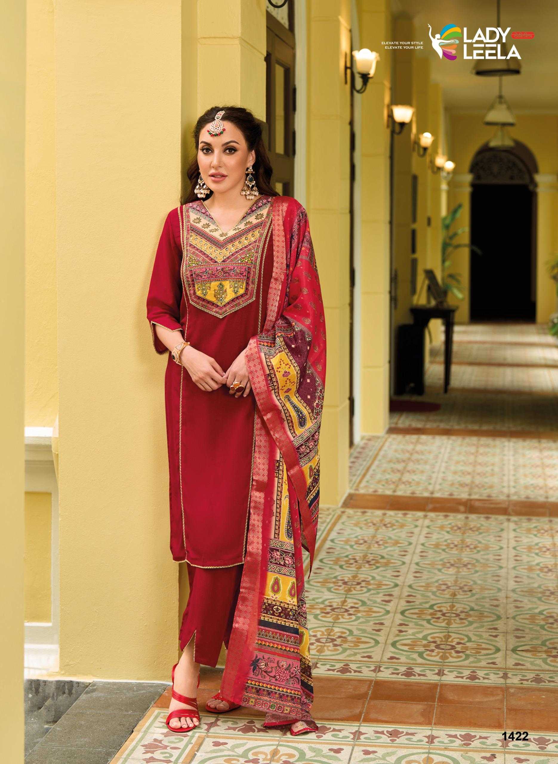 YNF VICHITRA SILK LADY LEELA KESH236 ZEENAT CLOTHING BRANDS WHOLESALE SUITS MANUFACTURER