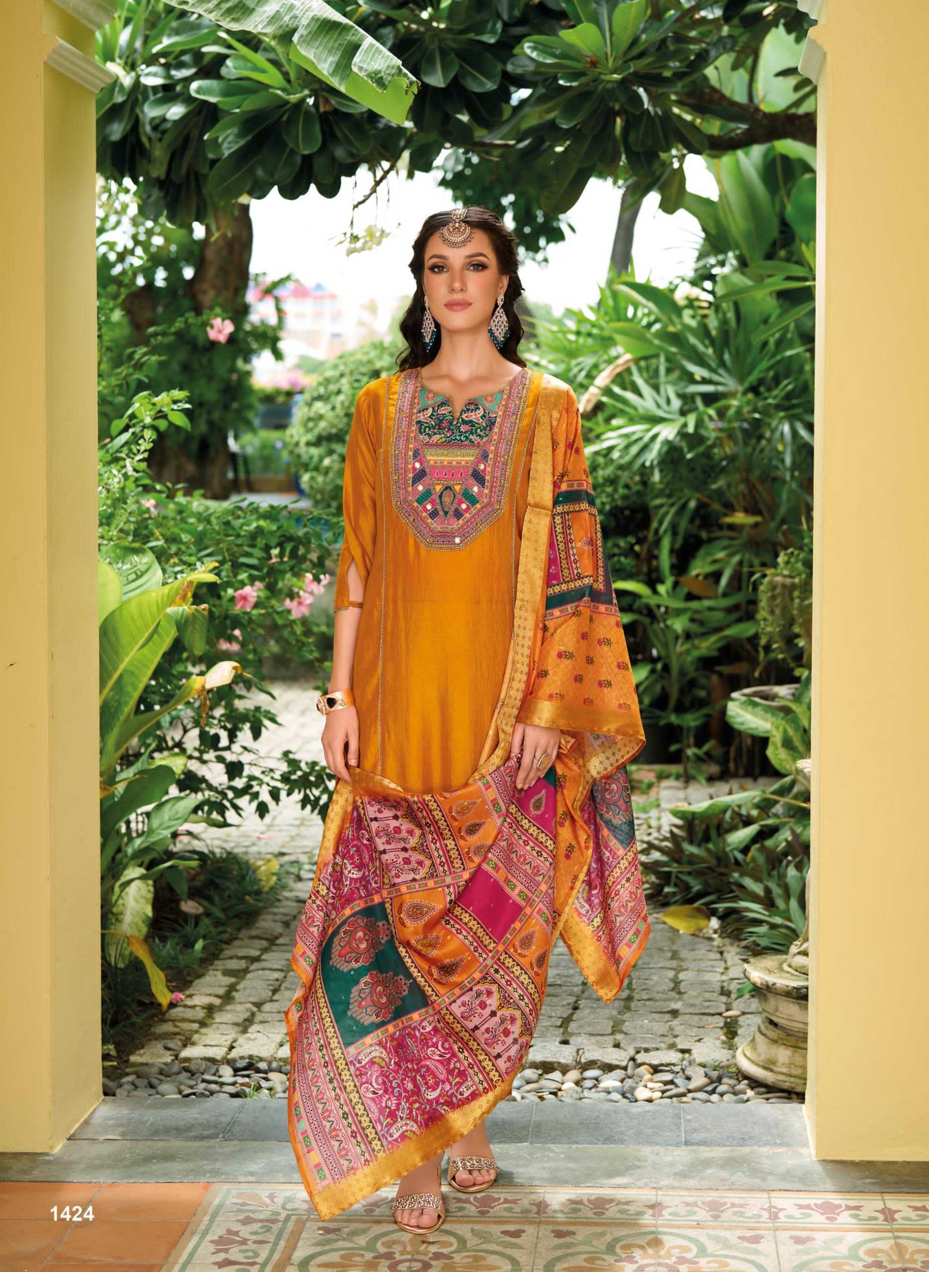 YNF VICHITRA SILK LADY LEELA KESH236 ZEENAT CLOTHING BRANDS WHOLESALE SUITS MANUFACTURER