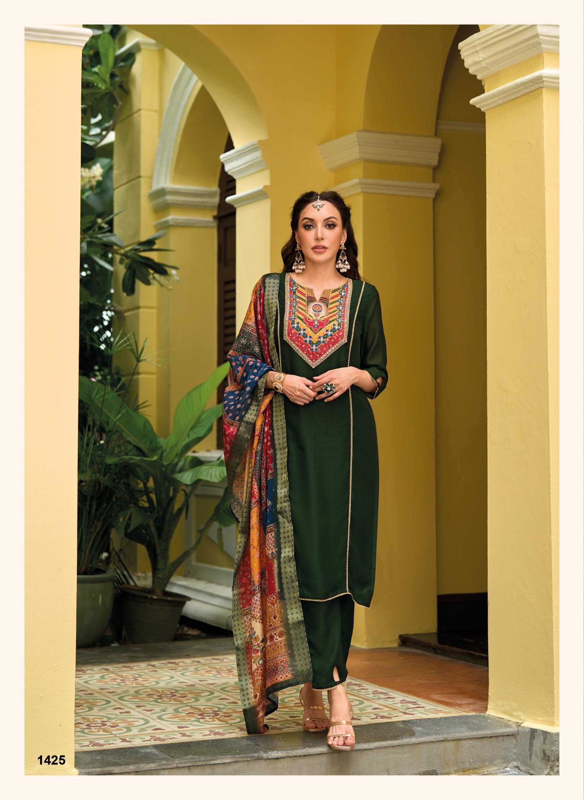 YNF VICHITRA SILK LADY LEELA KESH236 ZEENAT CLOTHING BRANDS WHOLESALE SUITS MANUFACTURER