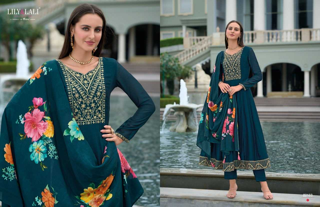 YNF VICHITRA SILK LILY & LALI KESH236 MALLIKAJAAN CLOTHING BRANDS WHOLESALE GOWNS MANUFACTURER