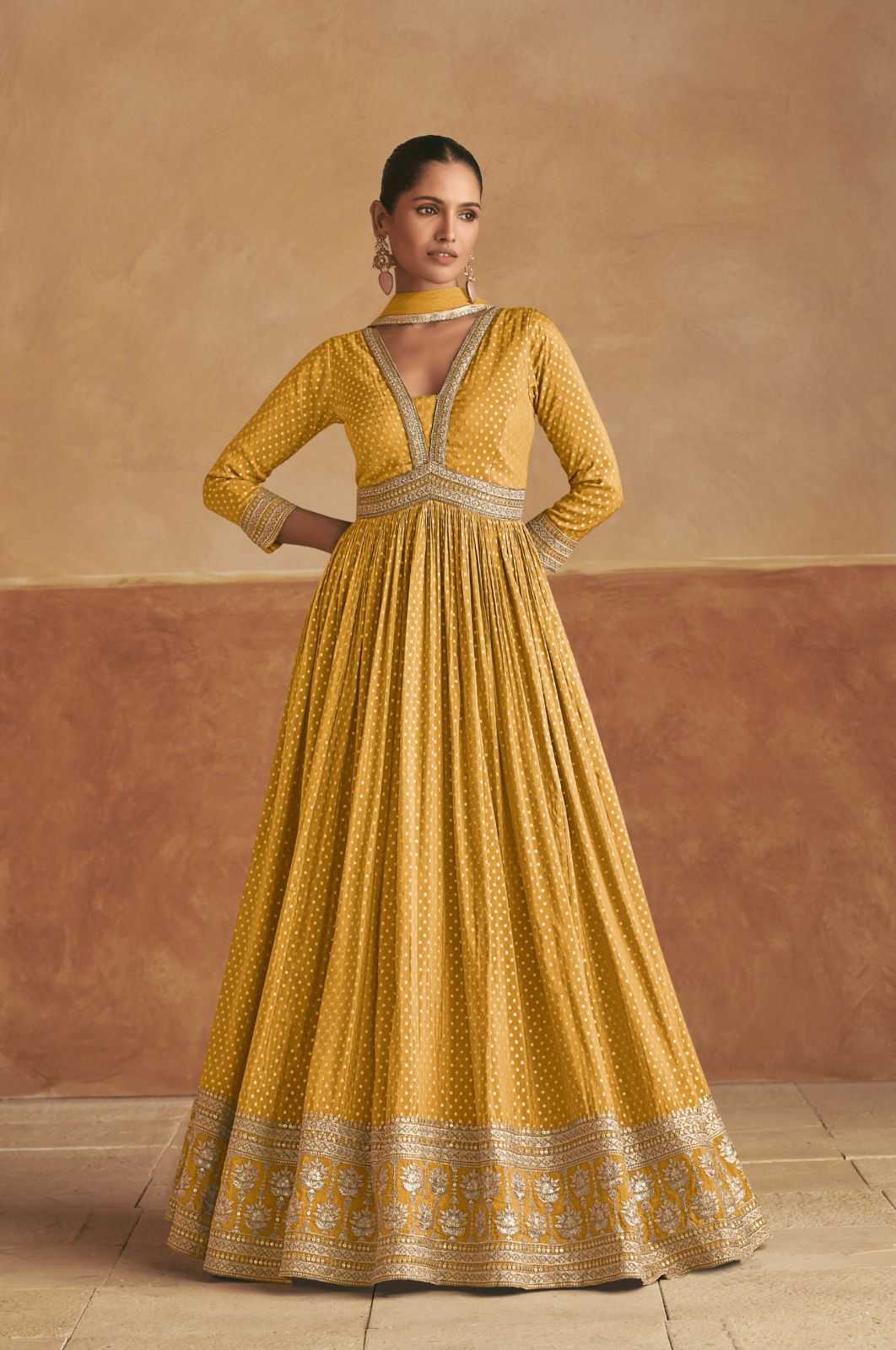 YNF VISCOSE GULKAYRA KESH235 ROOPAL CLOTHING BRANDS WHOLESALE GOWN MANUFACTURER