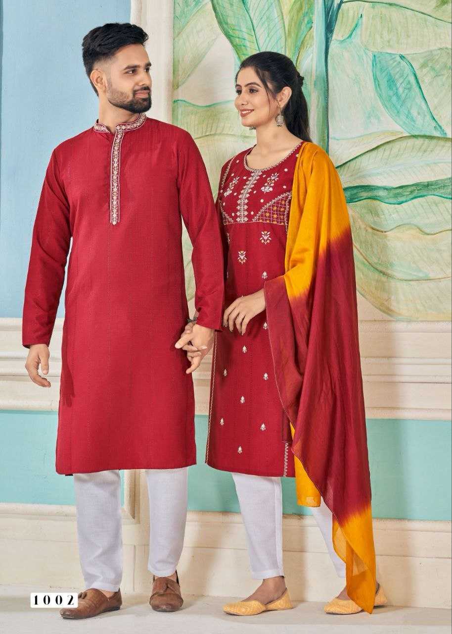 YNF VISCOSE KESH246 Soul Mates COUPLE WEAR WHOLESALE MENS KURTA PAYJAM & FEMALE KURTIS BOTTOM MANUFACTURER