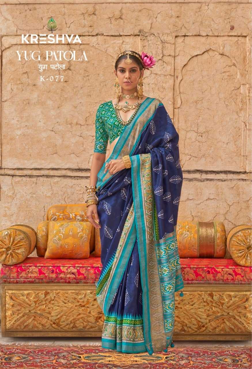 YNF VISCOSE KRESHVA KESH113  Yug Patola CLOTHING BRANDS WHOLESALE SAREES MANUFACTURER
