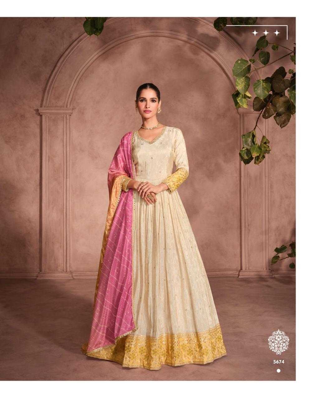 YNF VISCOSE SAYURI KESH235 GUNJAN CLOTHING BRANDS WHOLESALE GOWNS MANUFACTURER