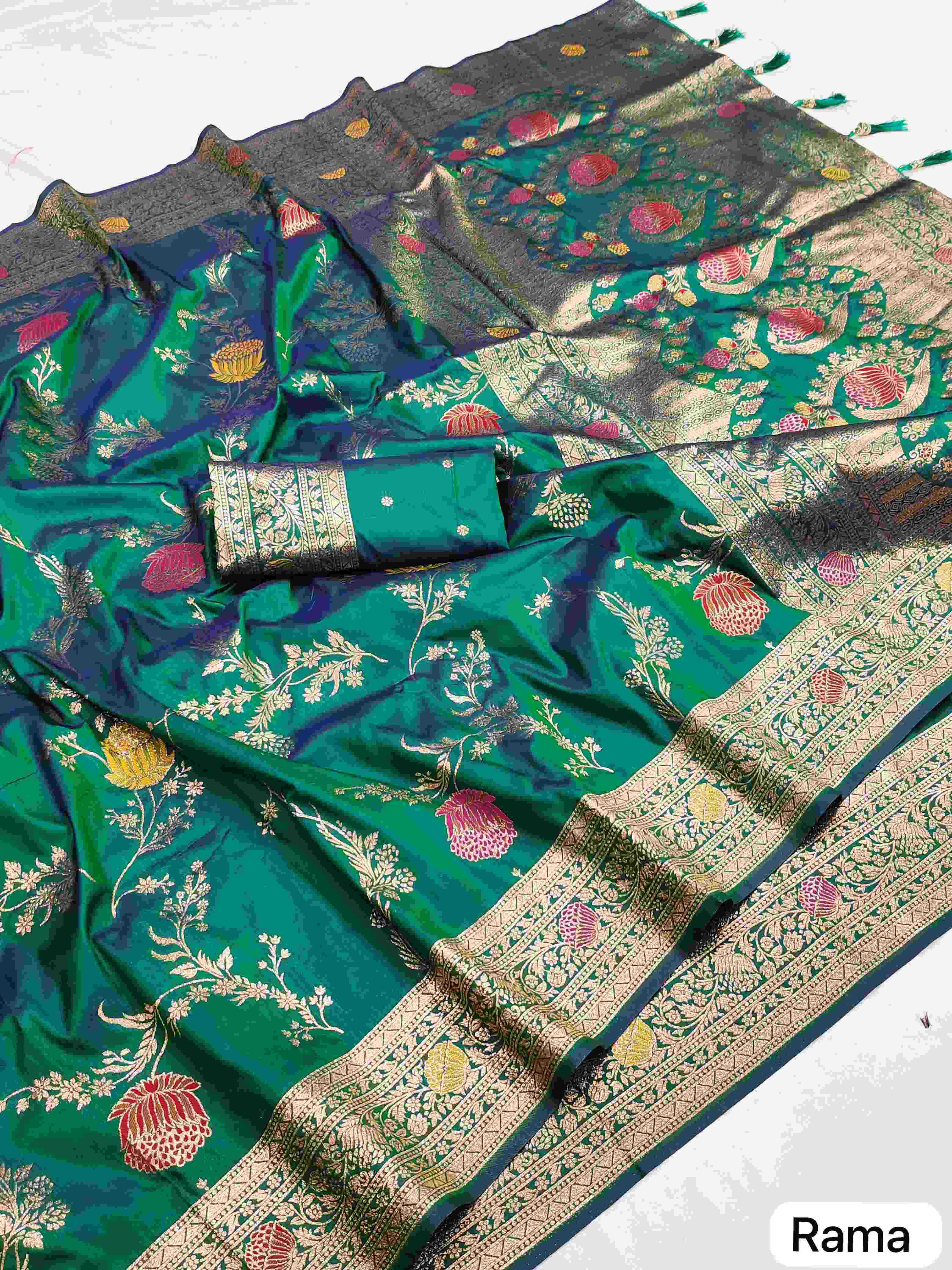 YNF BANARASI SOFT SILK RIN150 Banarasi-2 SILK SAREE WHOLESALE SOFT SILK BANARASI PURE ZARI SILK SAREE MANUFACTURER