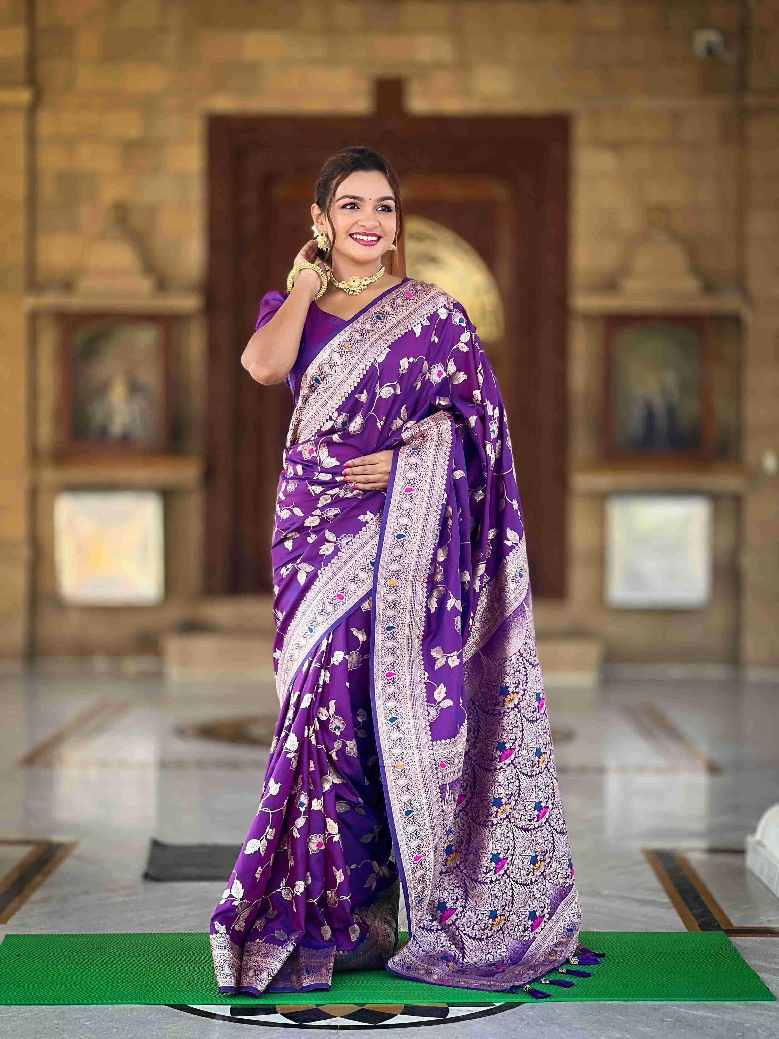 YNF BANARASI SOFT SILK RIN150 Banarasi - 4 SILK SAREE WHOLESALE BANARASI DESIGNER PURE ZARI SILK SAREE MANUFACTURER