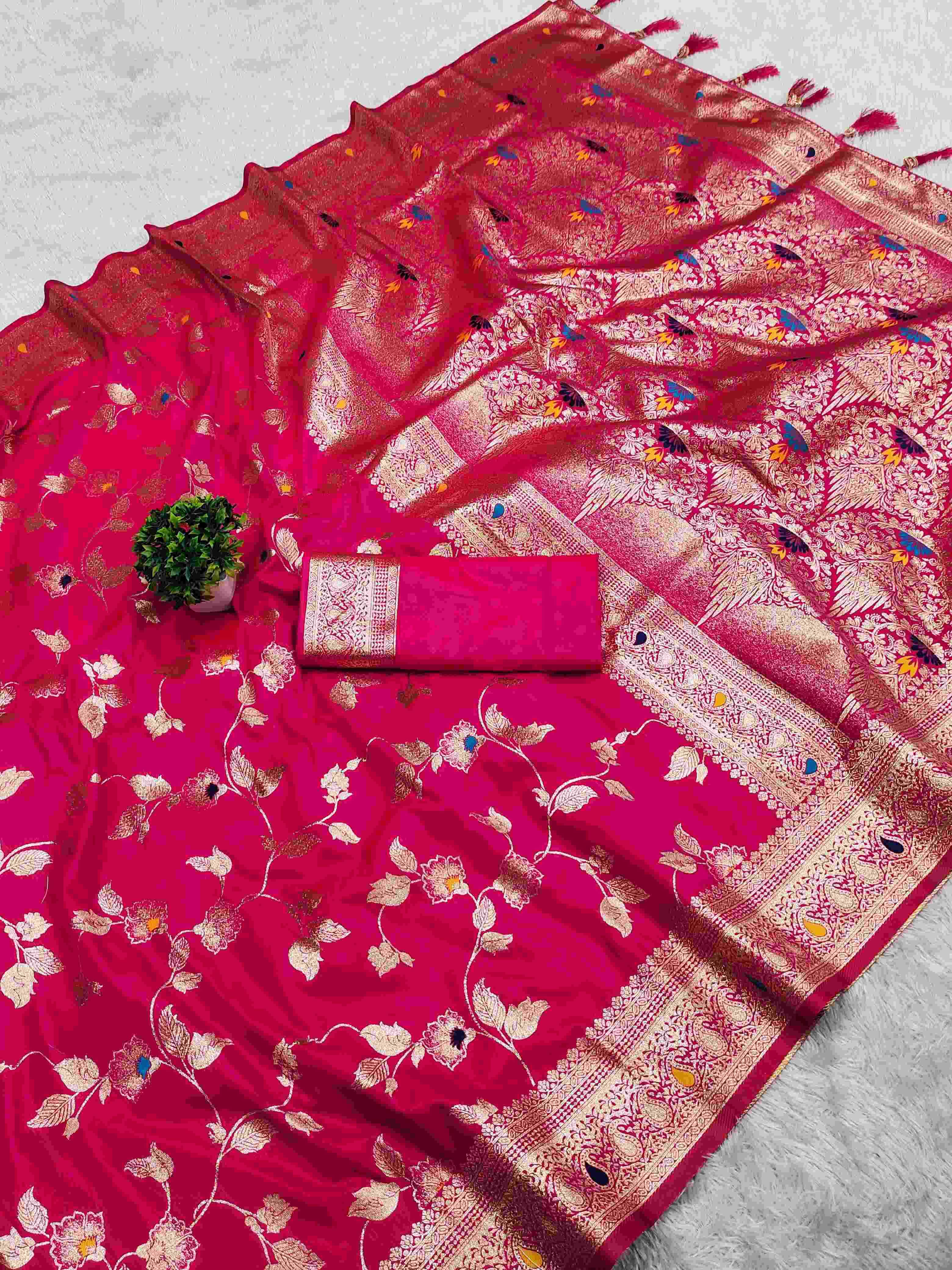 YNF BANARASI SOFT SILK RIN150 Banarasi - 4 SILK SAREE WHOLESALE BANARASI DESIGNER PURE ZARI SILK SAREE MANUFACTURER