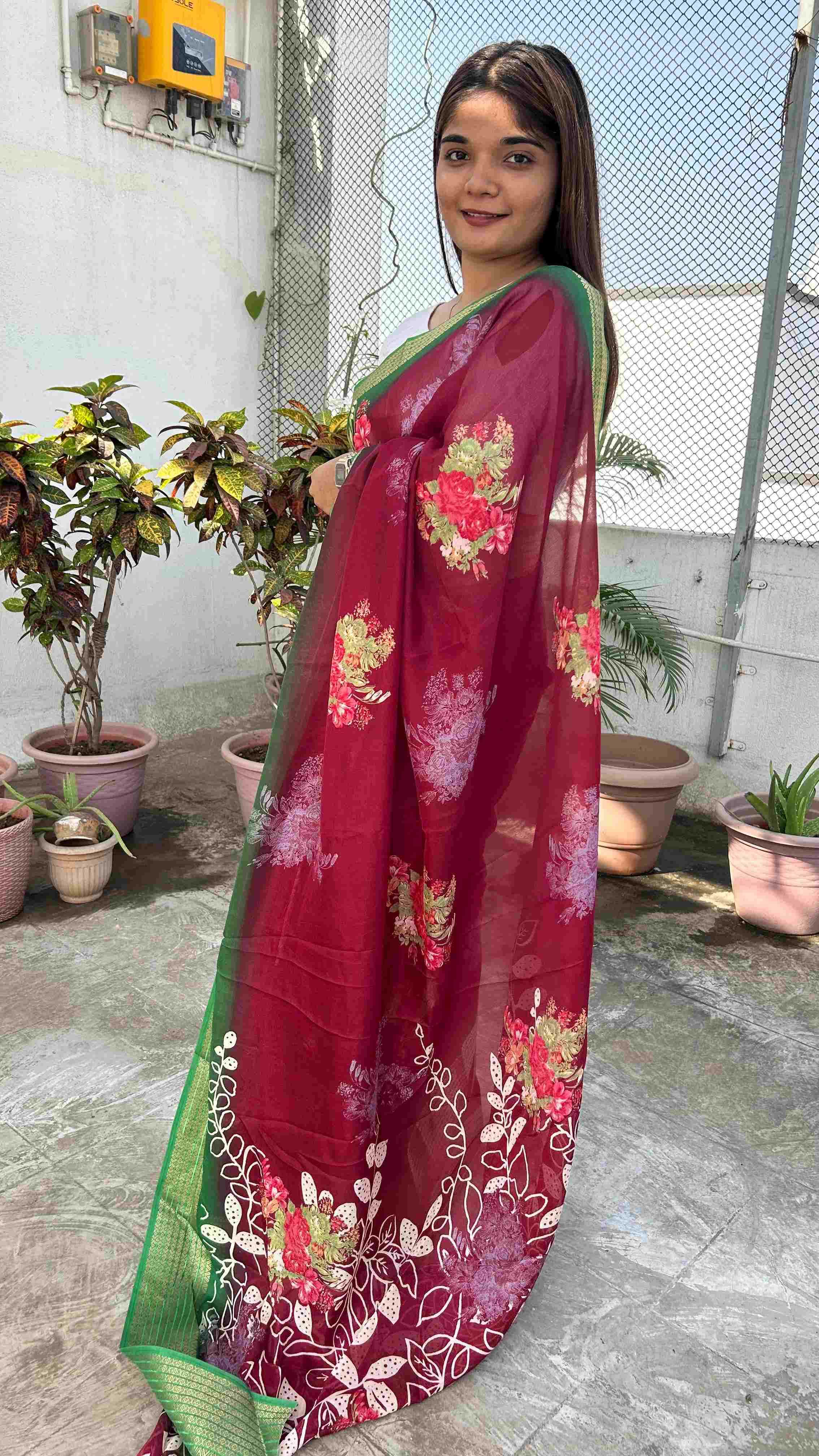 YNF CHIFFON KESH297 VHC03 SAREE WHOLESALE CHIFFON PRINTED FANCY SAREE MANUFACTURER