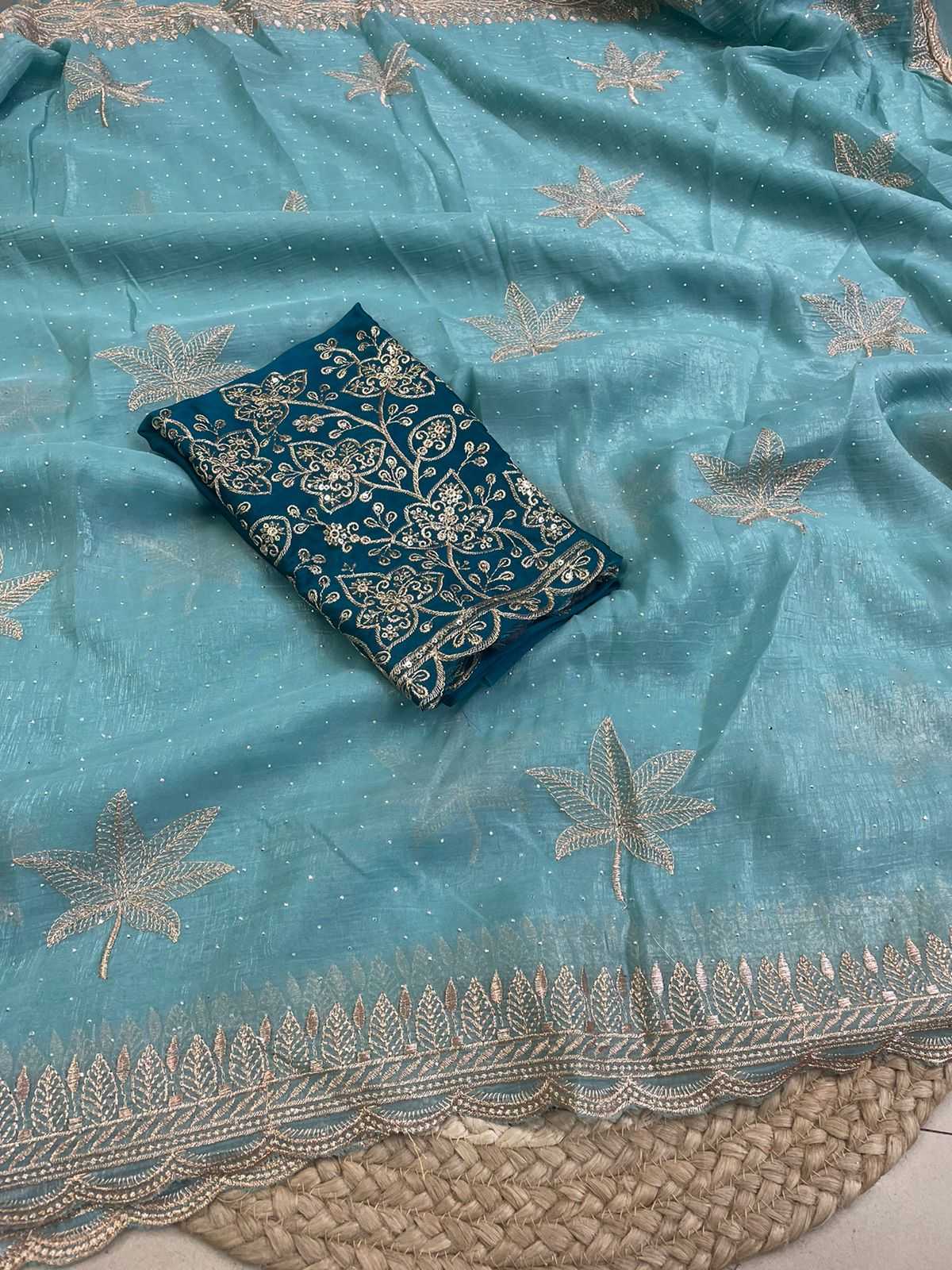 YNF CHIFFON KESH375 VRS06 SAREE WHOLESALE CHIFFON EMBROIDERED FANCY SAREE MANUFACTURER