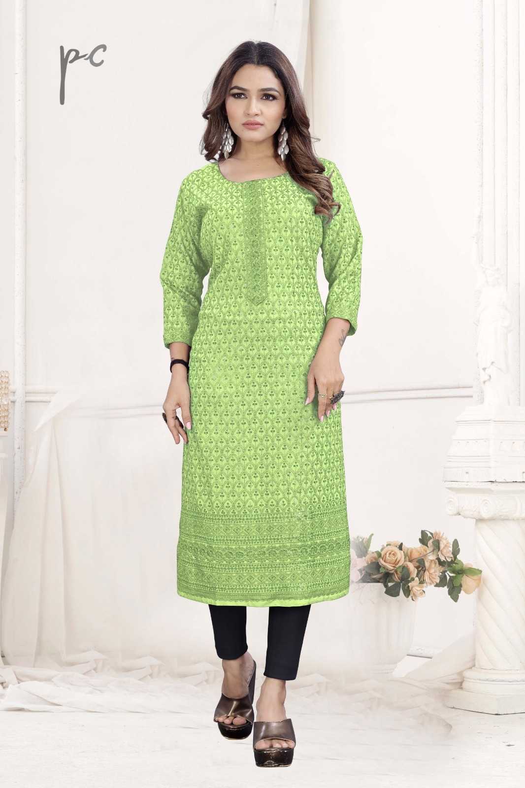 YNF CHIKAN KESH258 VDA100 KURTI WHOLESALE DESIGNER RAYON CHIKAN KURTI MANUFACTURER