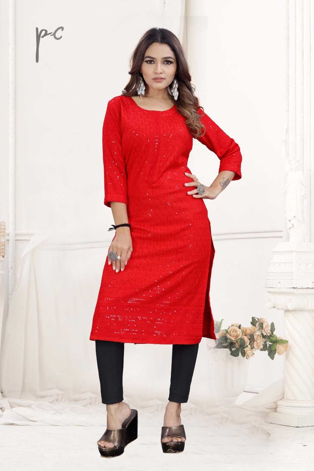 YNF CHIKAN KESH258 VDA100 KURTI WHOLESALE DESIGNER RAYON CHIKAN KURTI MANUFACTURER