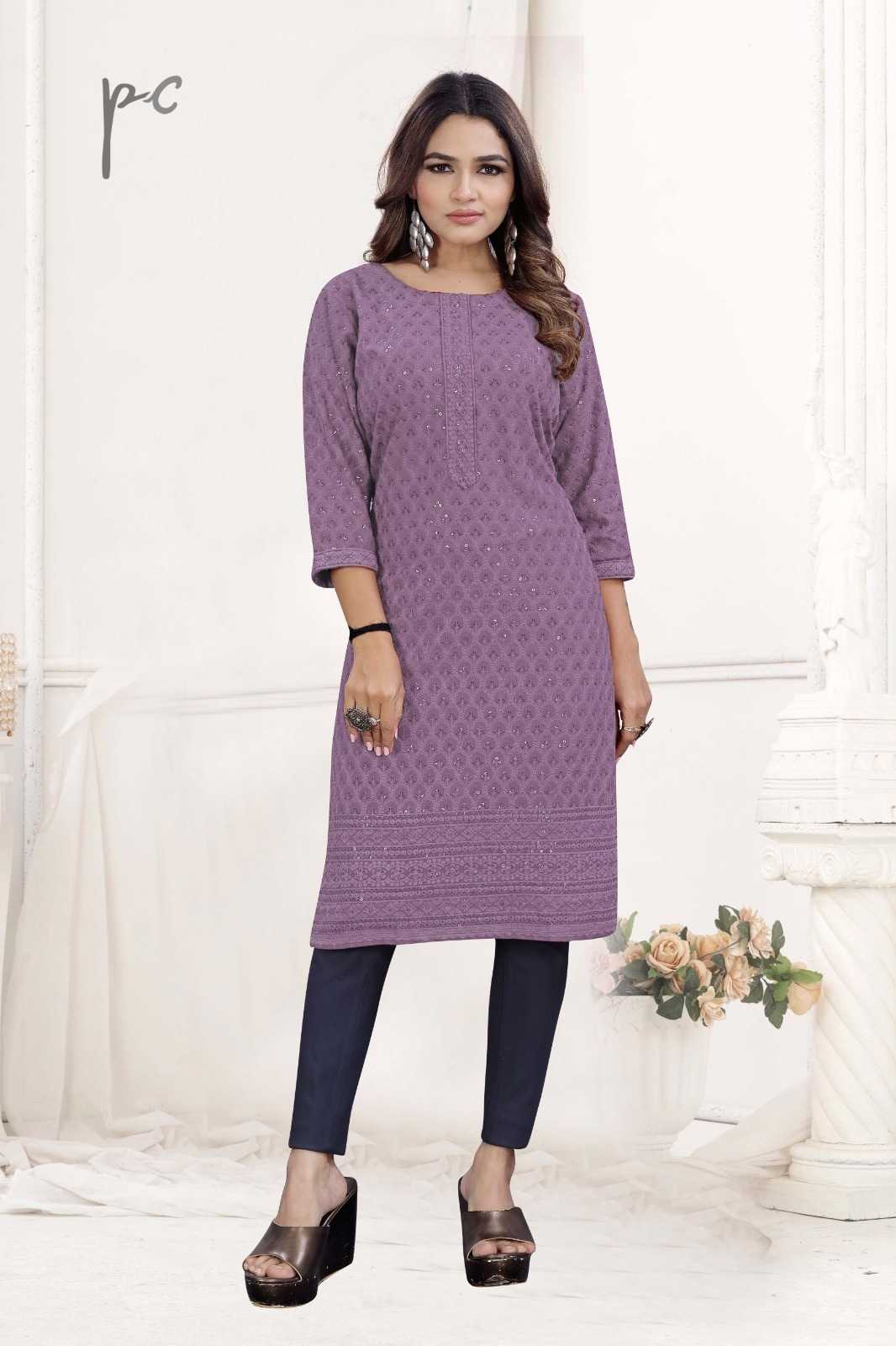 YNF CHIKAN KESH258 VDA100 KURTI WHOLESALE DESIGNER RAYON CHIKAN KURTI MANUFACTURER