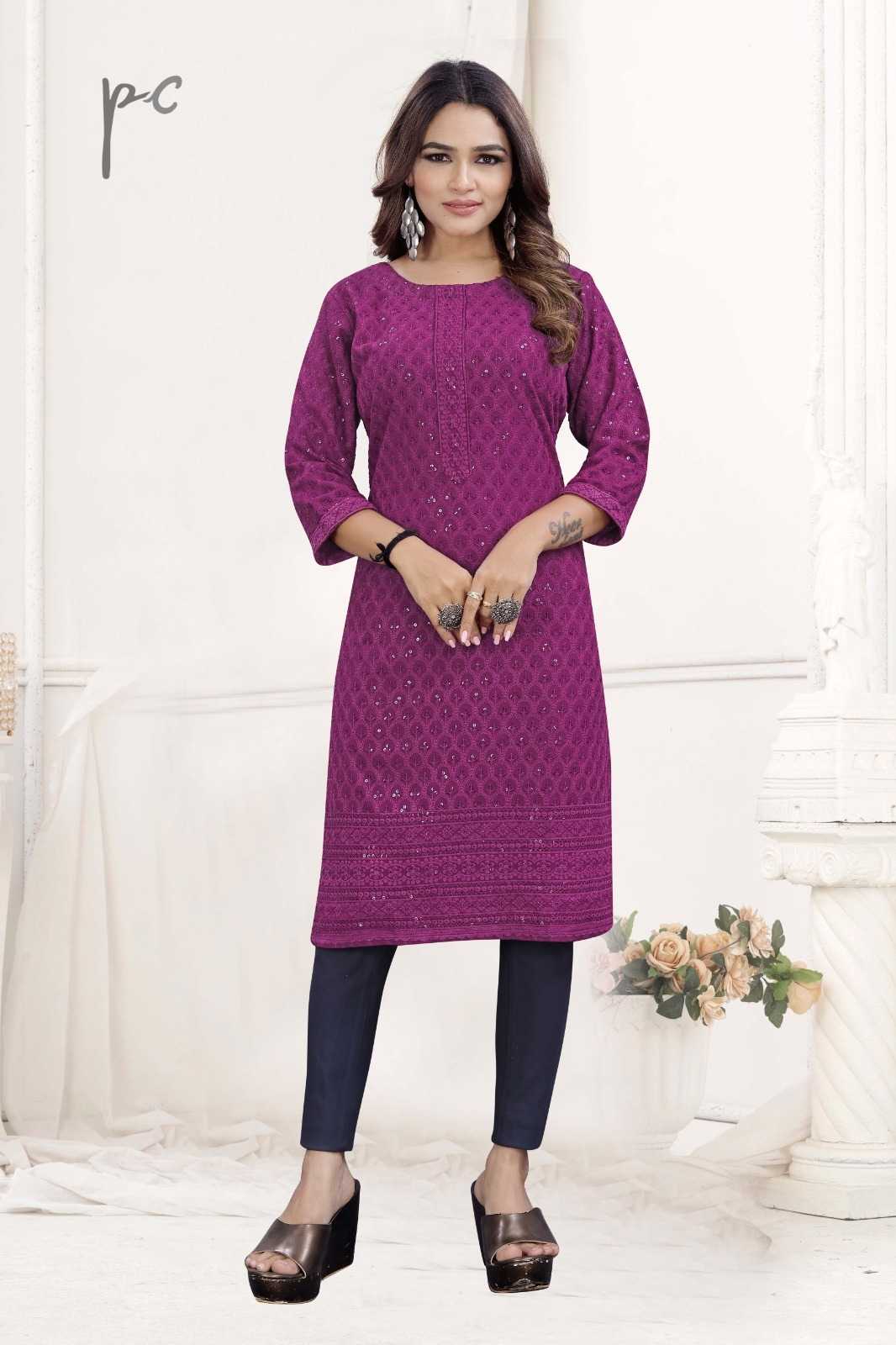 YNF CHIKAN KESH258 VDA100 KURTI WHOLESALE DESIGNER RAYON CHIKAN KURTI MANUFACTURER