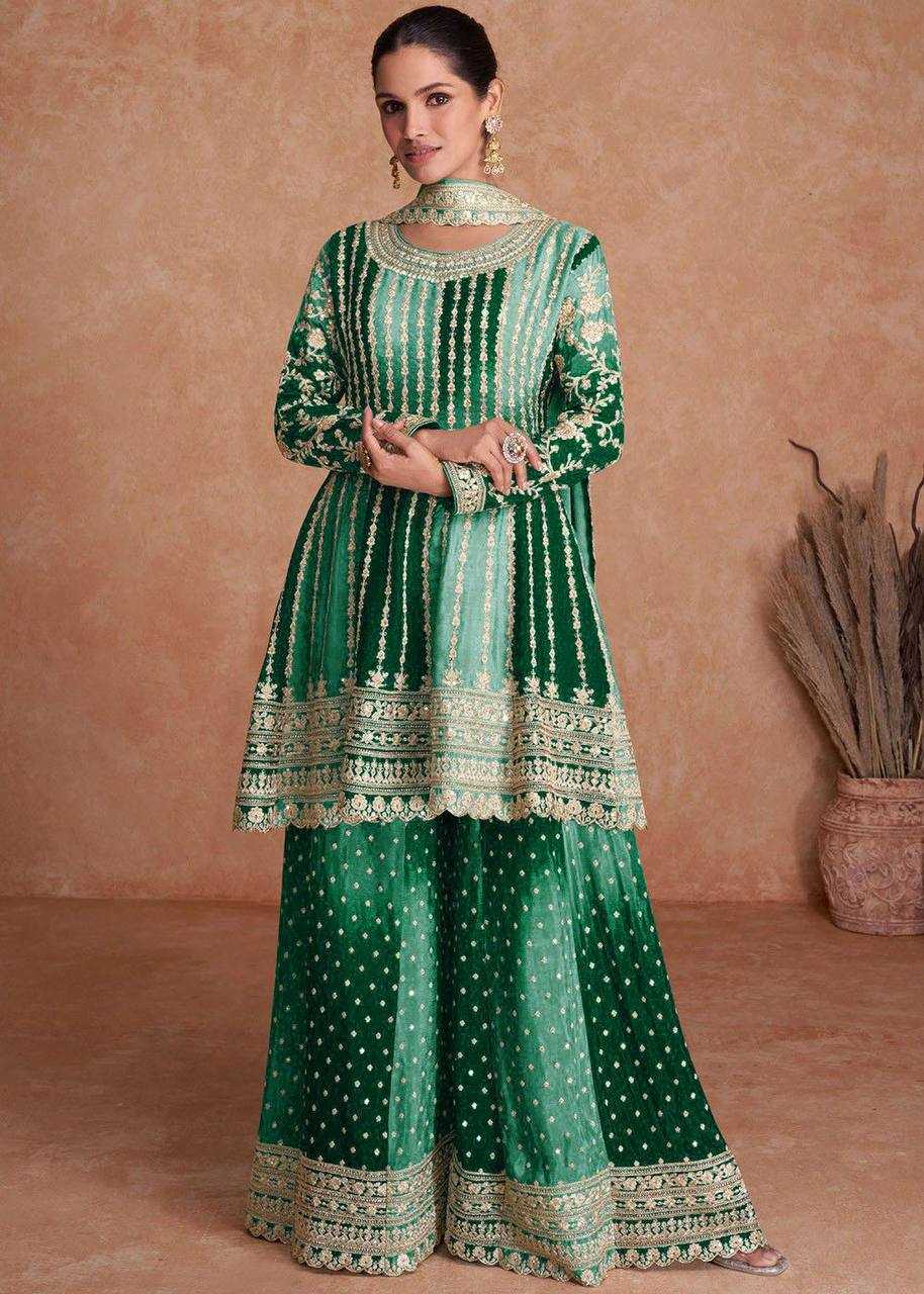 YNF CHINON KESH398 1129 SUIT WHOLESALE DESIGNER WEDDING EMBROIDERY SUITS MANUFACTURER 