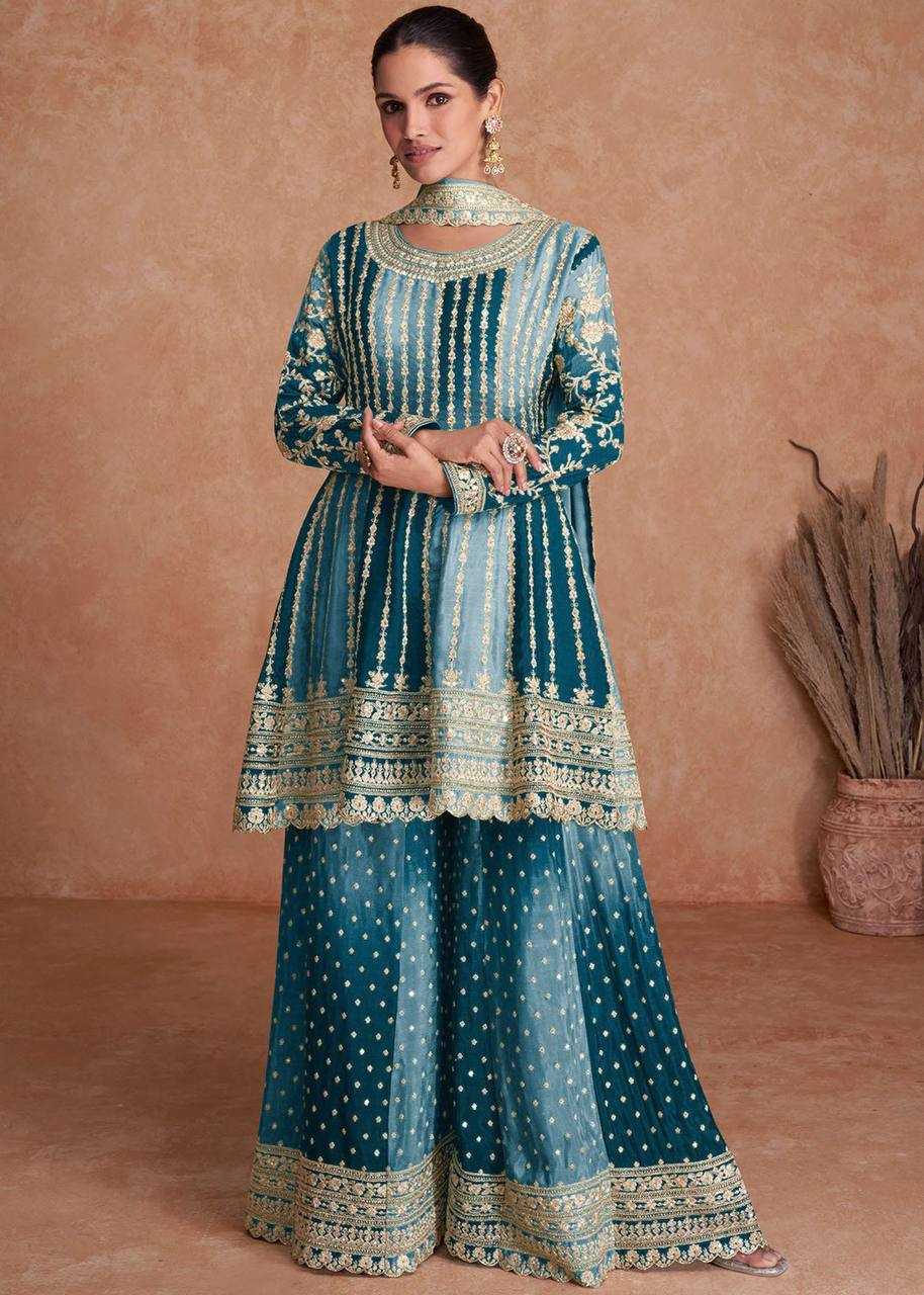 YNF CHINON KESH398 1129 SUIT WHOLESALE DESIGNER WEDDING EMBROIDERY SUITS MANUFACTURER 