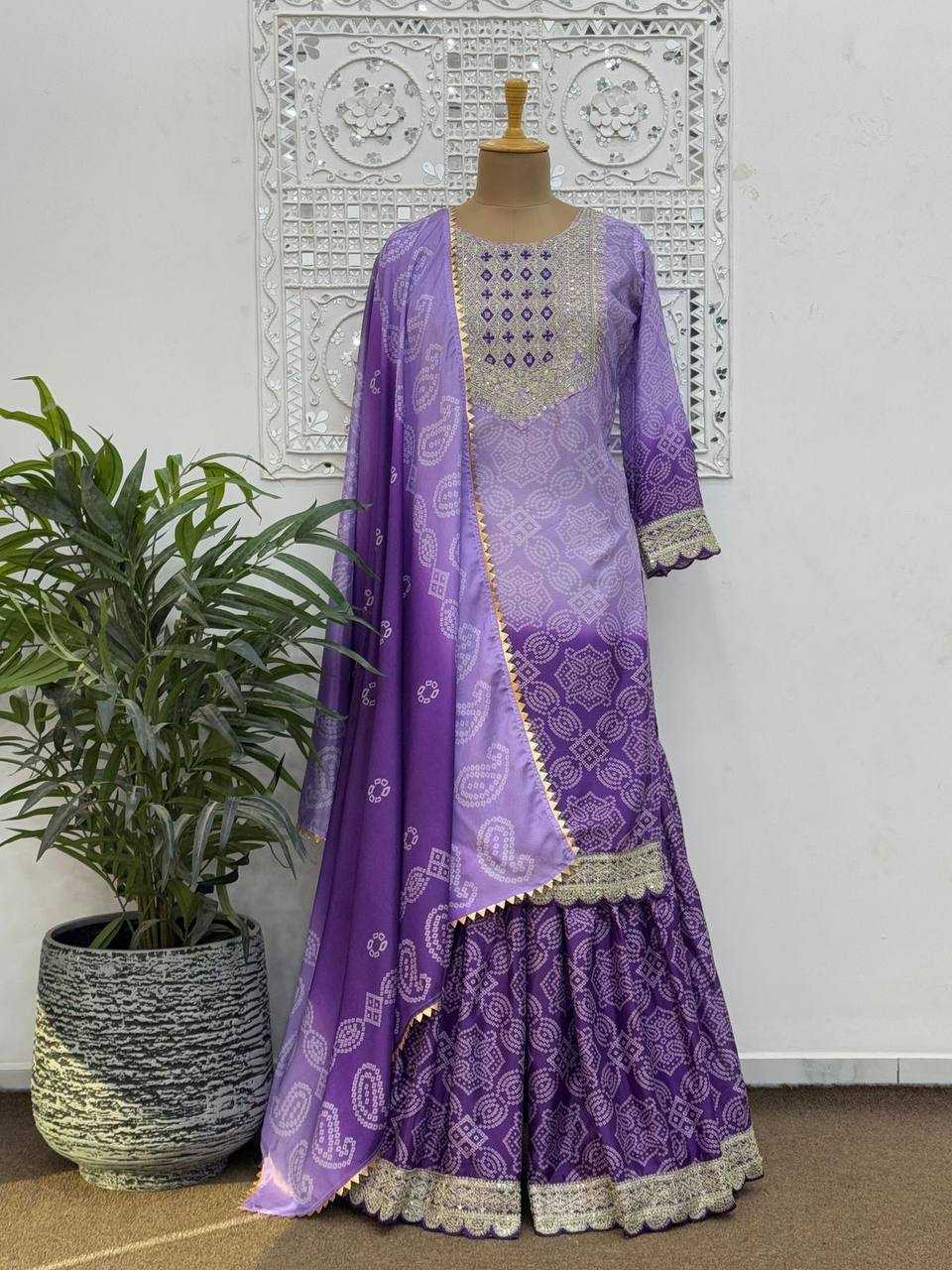 YNF CHINON SILK KESH159 1310 SUITS & DRESSES WHOLESALE EMBROIDERY PRINTED PARTY WEAR SHARARA SALWAR SUITS MANUFACTURER